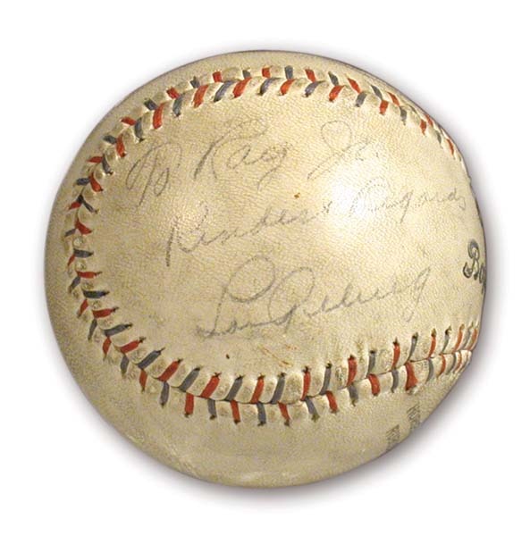 - 1930's Lou Gehrig Single Signed Baseball