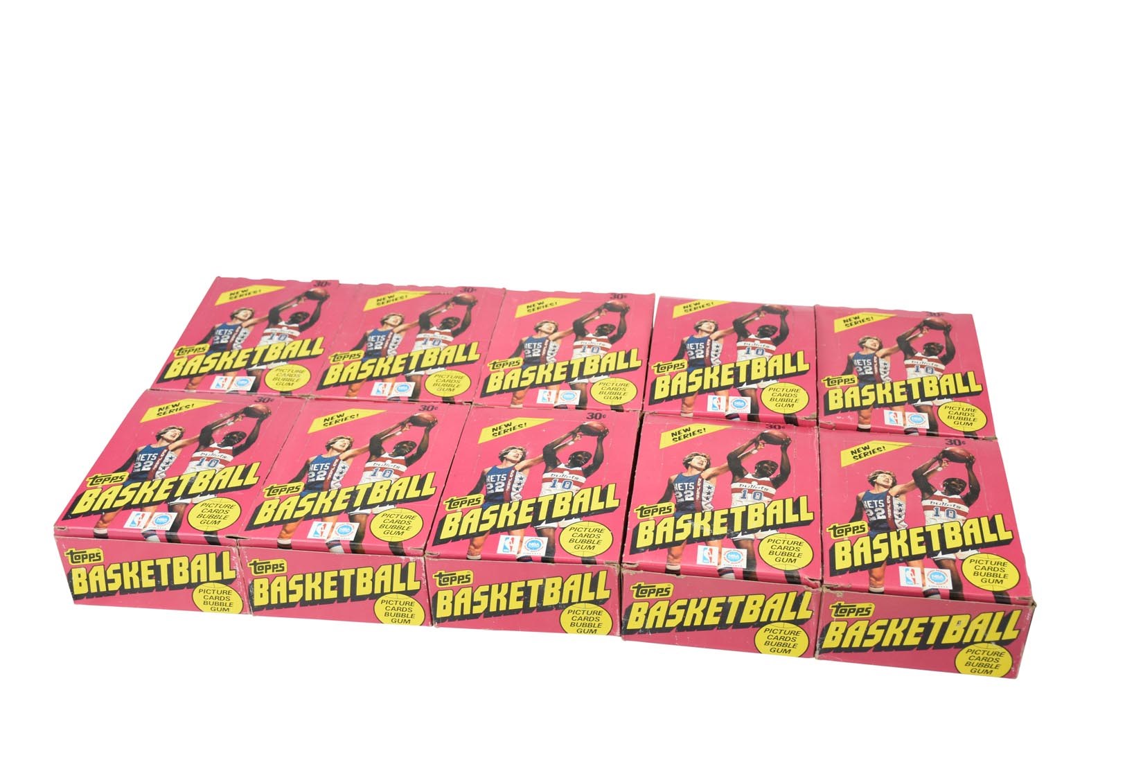 Unopened Wax Packs Boxes and Cases - 1981 Topps Basketball Wax Box Lot of 10 Boxes with Original Wax Carton!