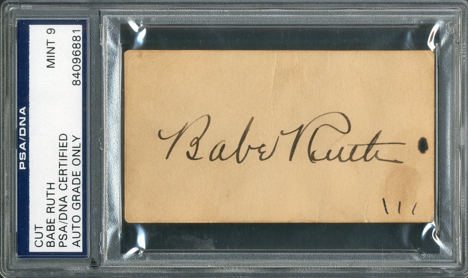 - Beautiful 1938 Babe Ruth Signed Card (PSA MINT 9)