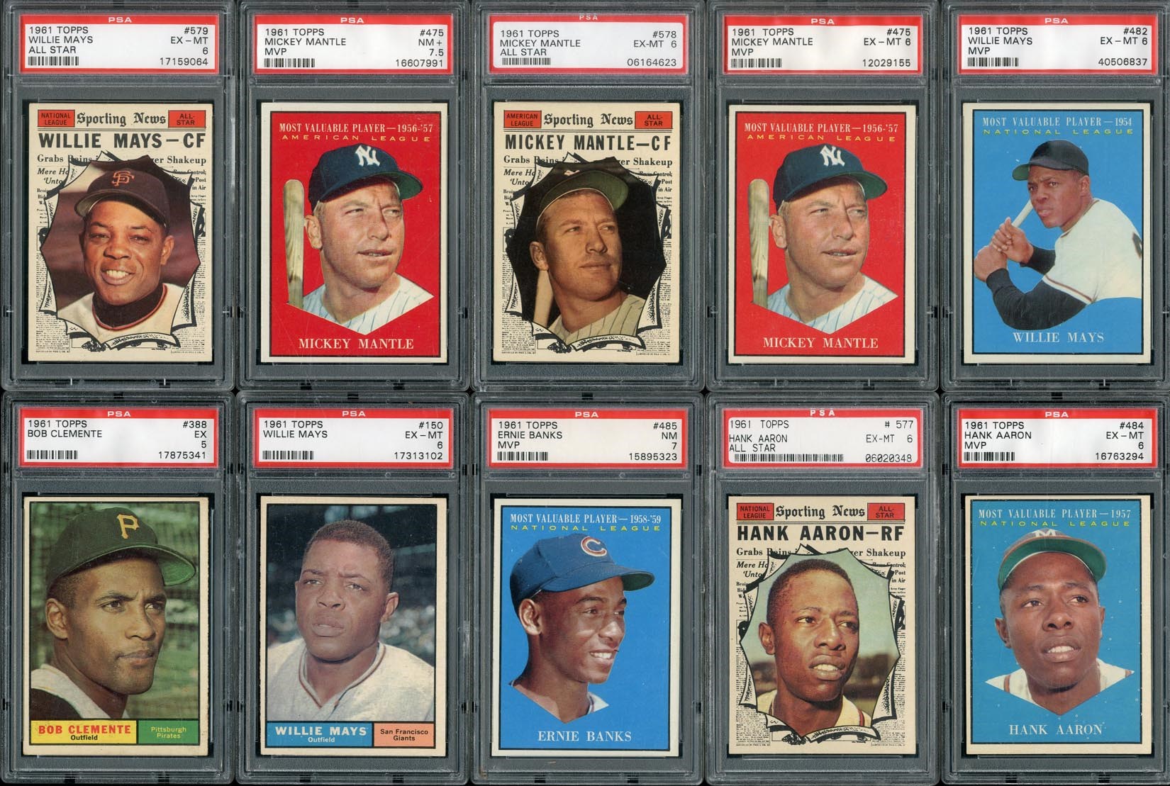 - High Grade 1961 Topps Baseball Graded Partial Set w/Duplicates (400+ Total)
