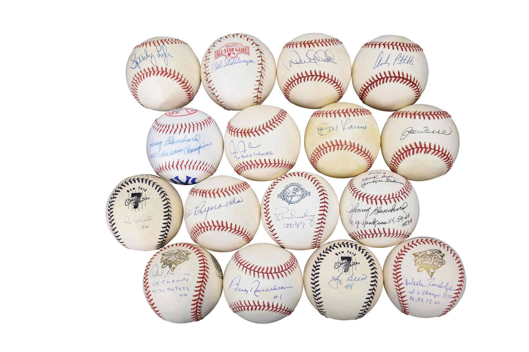 NY Yankees, Giants & Mets - Yankee Legends Signed Baseballs (16)