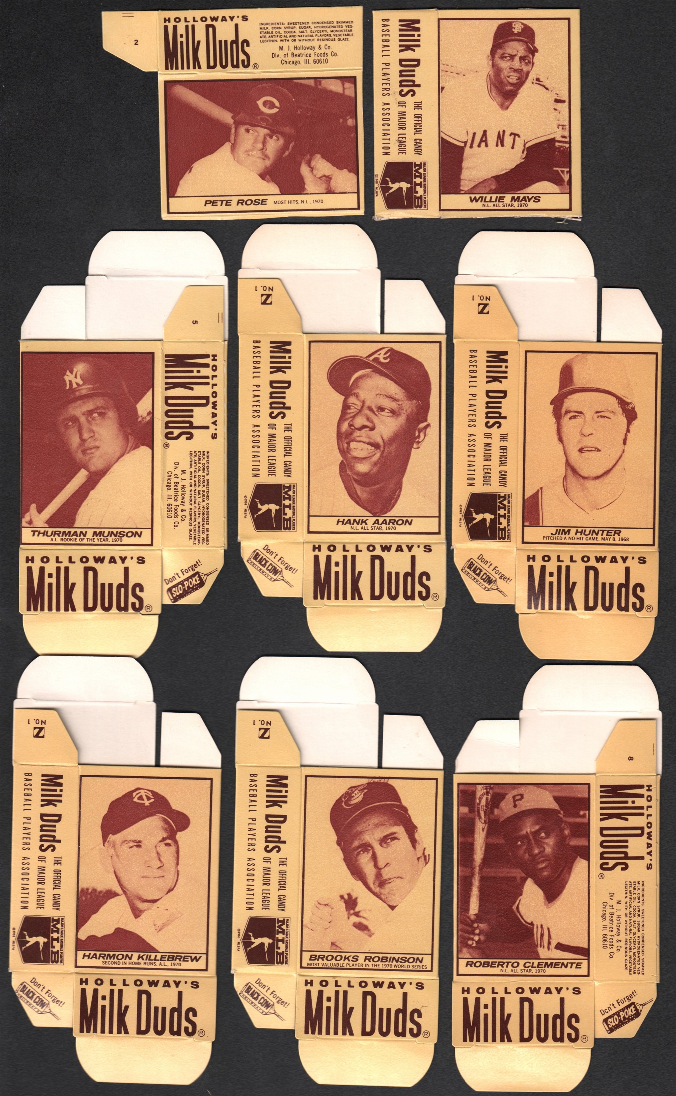 Baseball and Trading Cards - 1971 Milk Duds Collection of 32 Complete Unused Boxes
