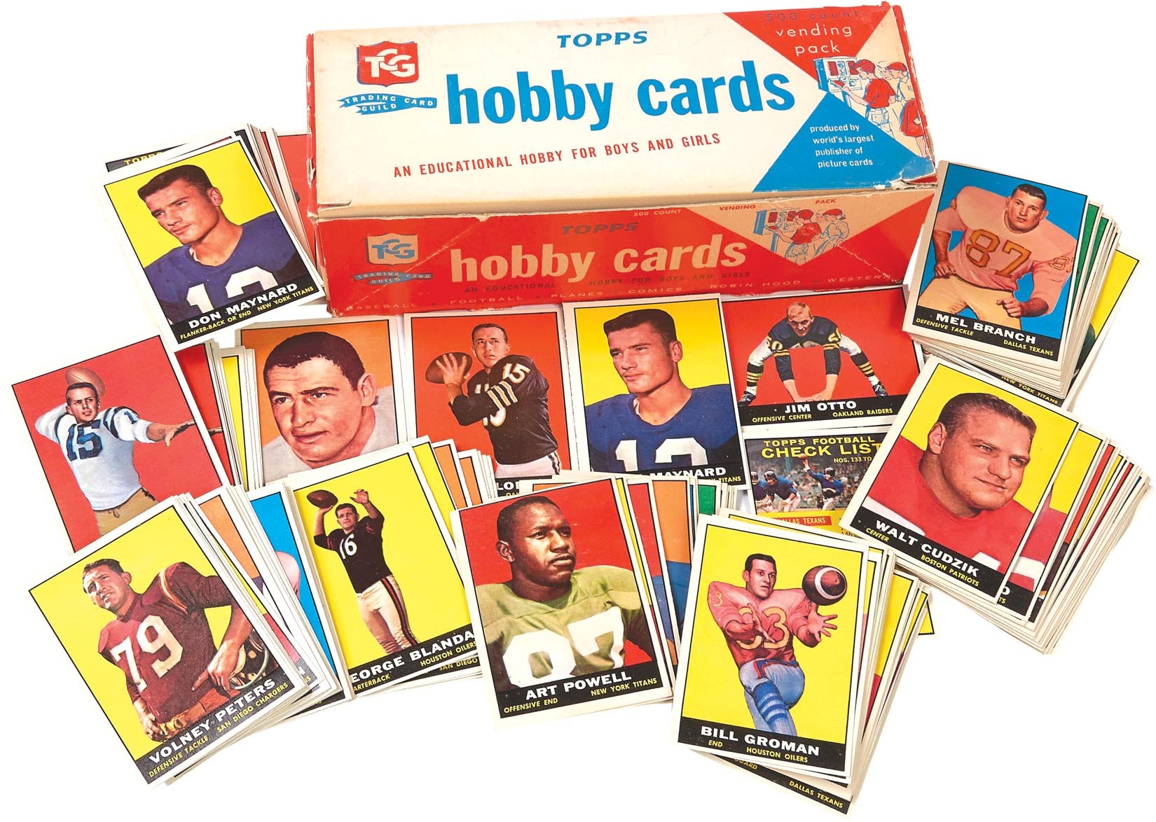 Unopened Wax Packs Boxes and Cases - 1961 Topps Football Pair of Vending Boxes