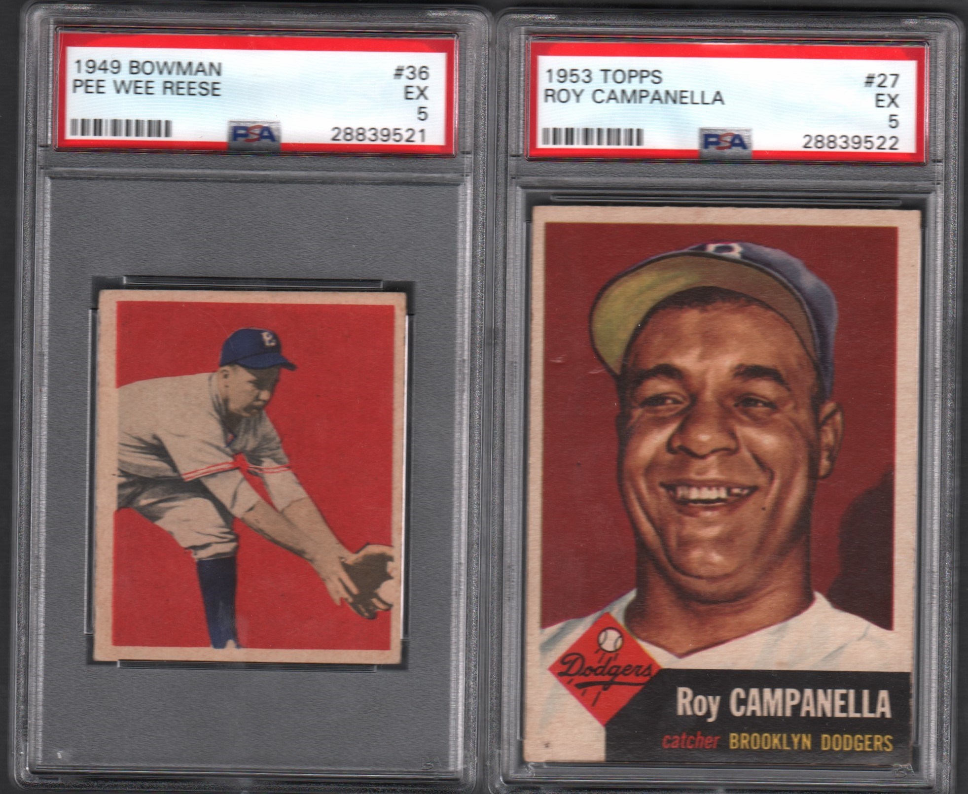 - 1949-53 Brooklyn Dodgers Pair of PSA Graded Cards