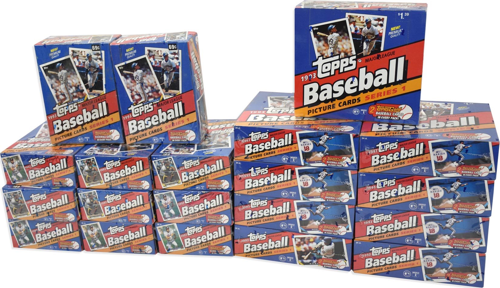Unopened Wax Packs Boxes and Cases - 1993 Topps Baseball Series 1 Unopened Cello & Wax Boxes - Jeter Rookie Year (20)