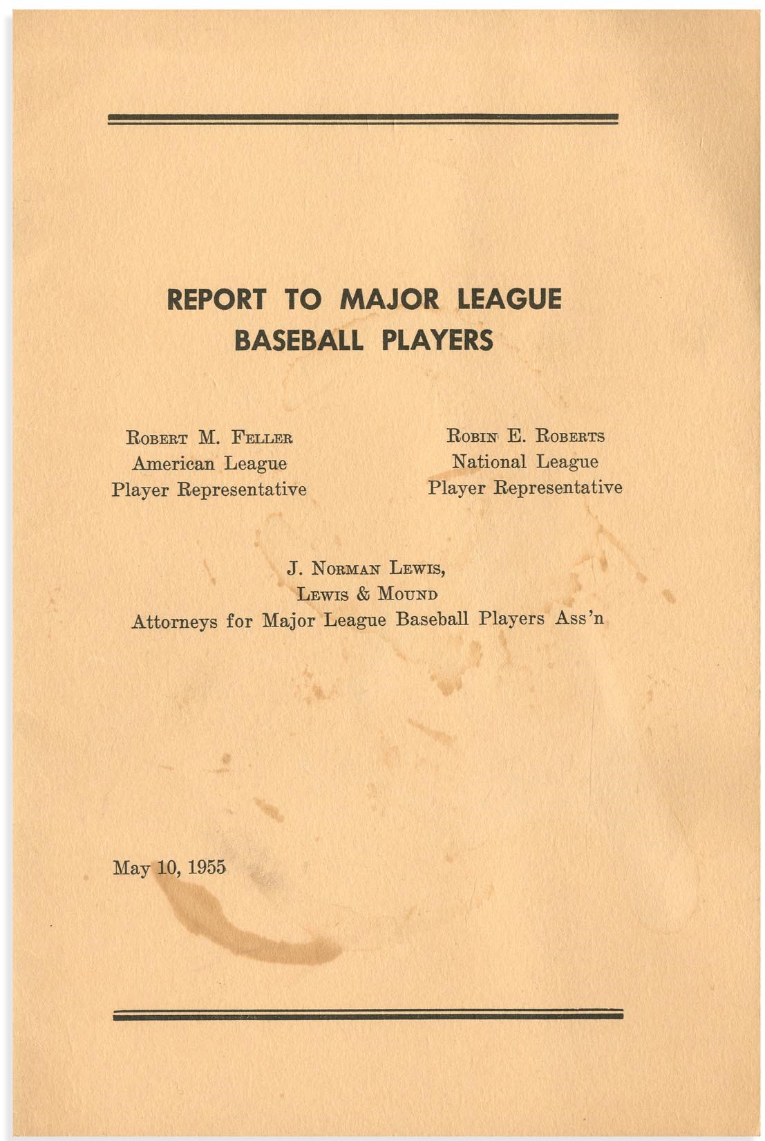 - 1955 Report to Major League Baseball Players Manual