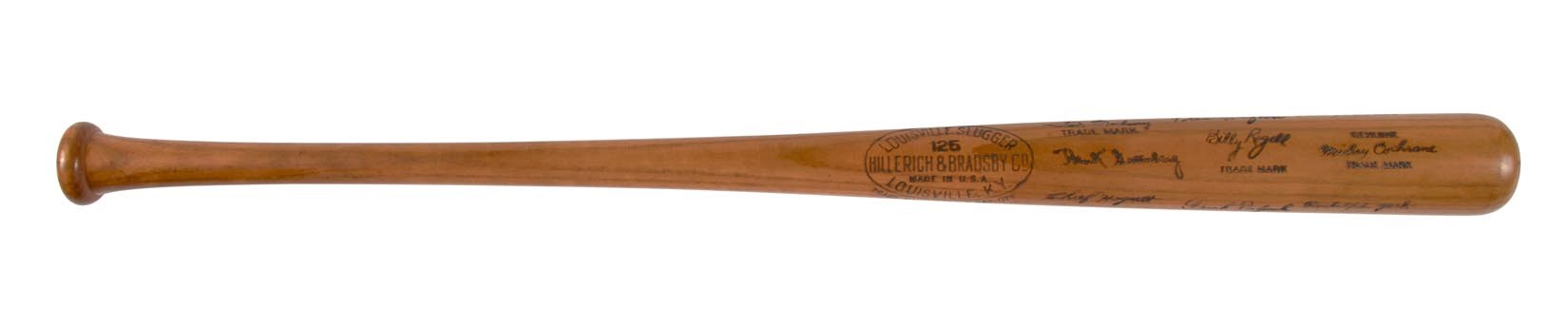 Ty Cobb and Detroit Tigers - 1934 Detroit Tigers American League Champions "Black" Bat - The Rarest of Them All!