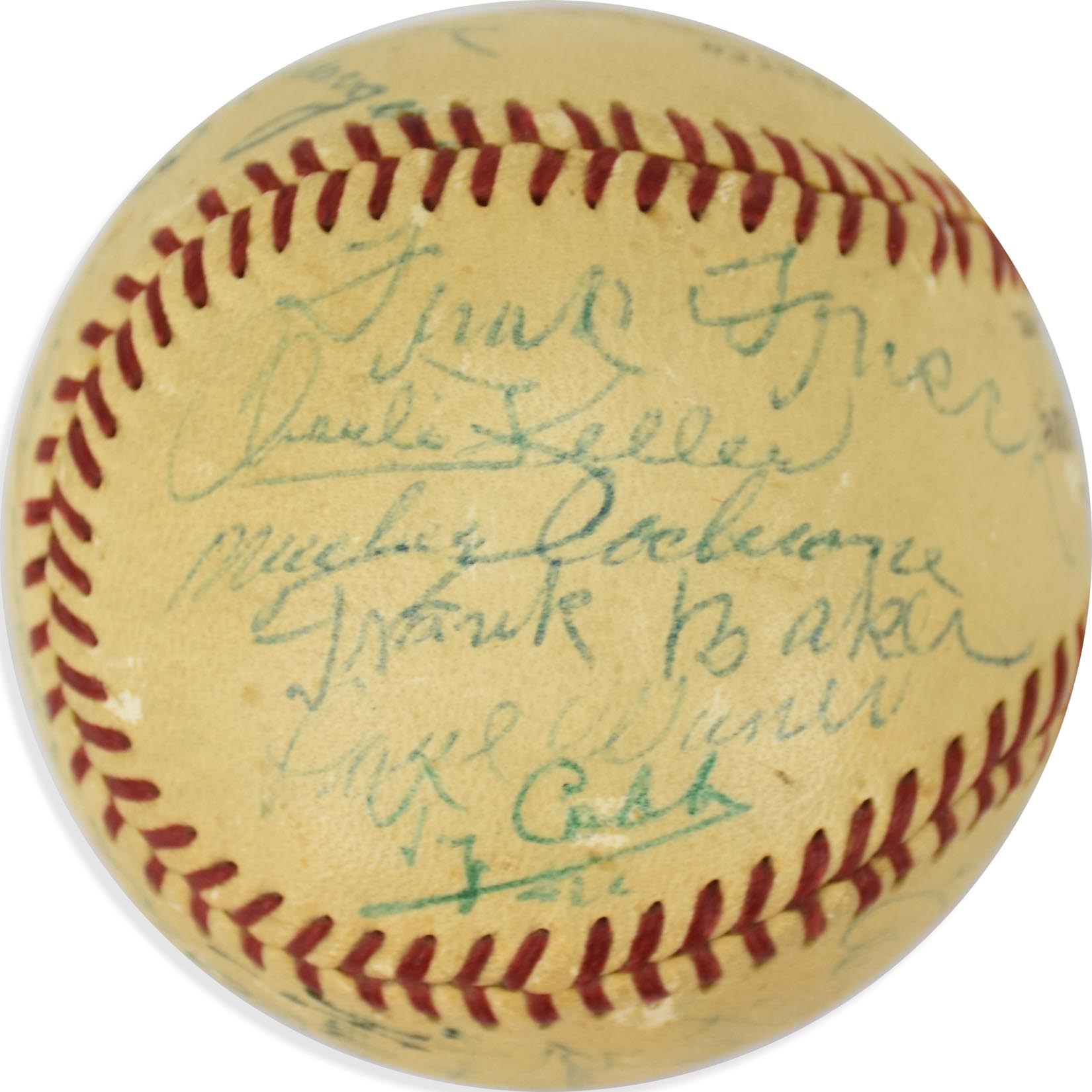 Baseball Autographs - 1955 Hall of Fame Induction Weekend Signed Baseball with Ty Cobb