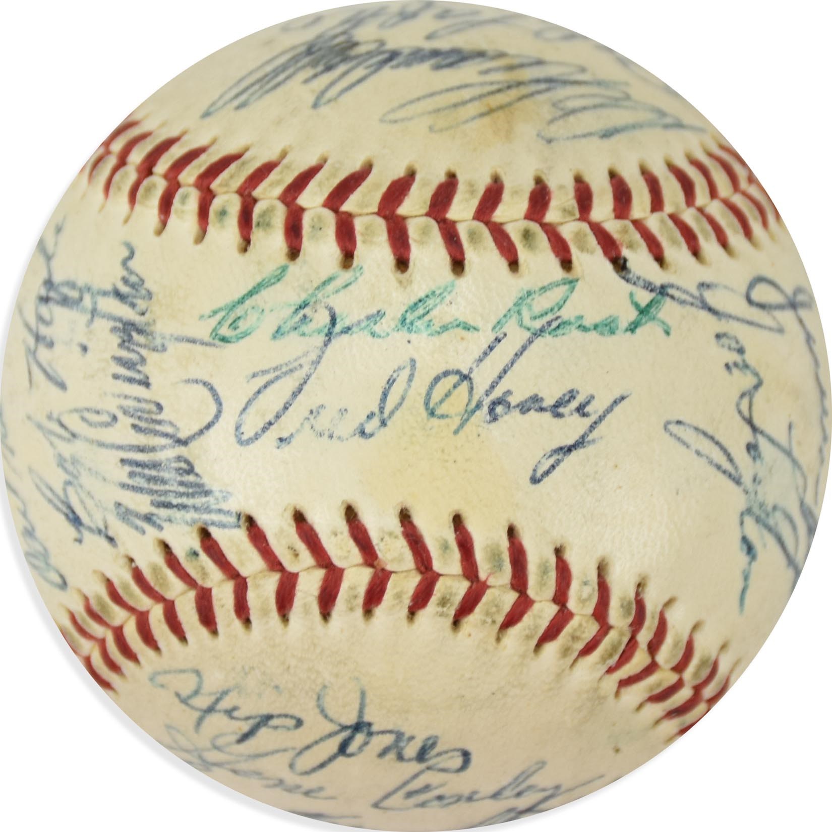 - 1957 World Champion Milwaukee Braves Team-Signed Baseball (PSA)