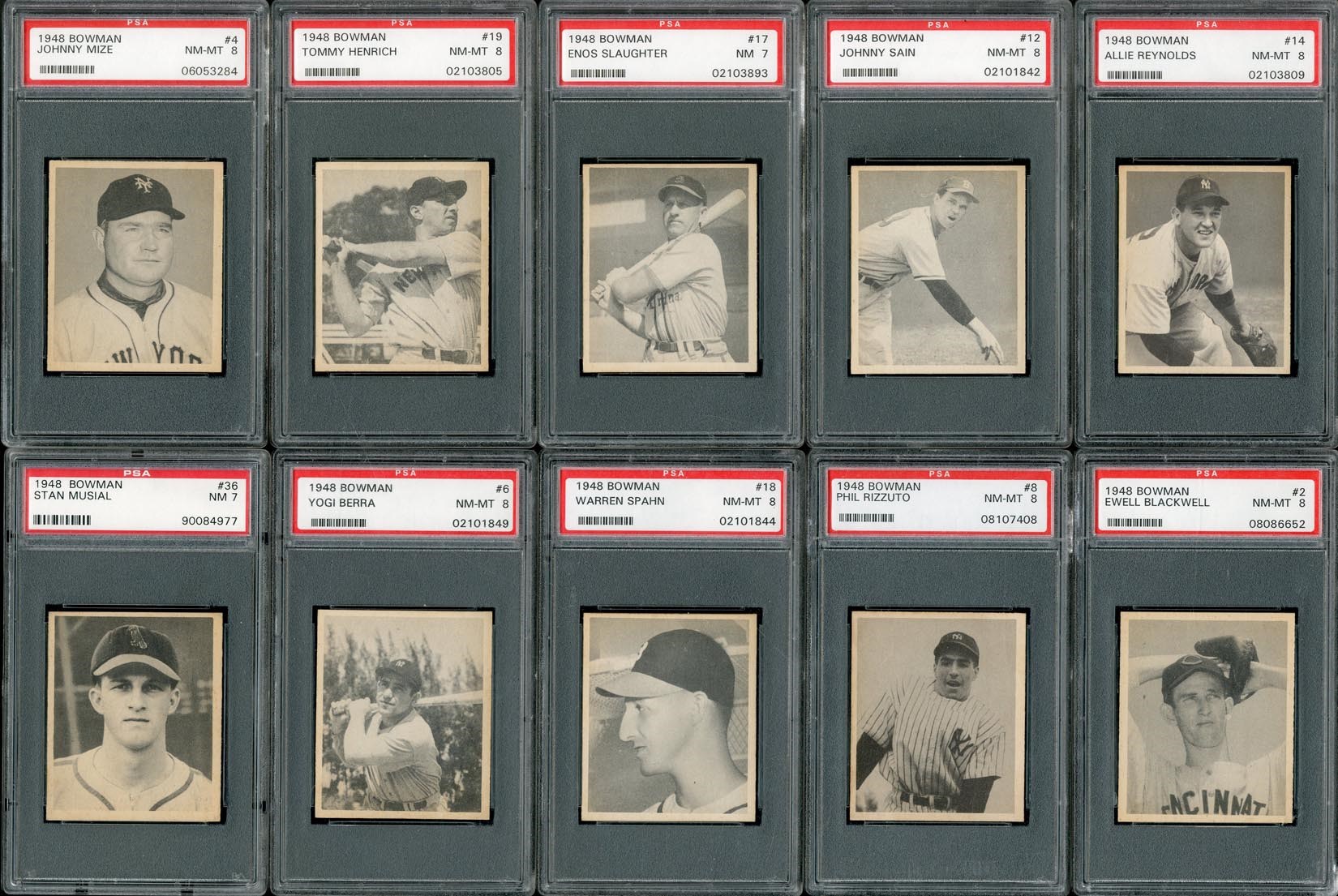 Baseball and Trading Cards - High Grade 1948 Bowman PSA Graded Complete Set - #14 on PSA Registry