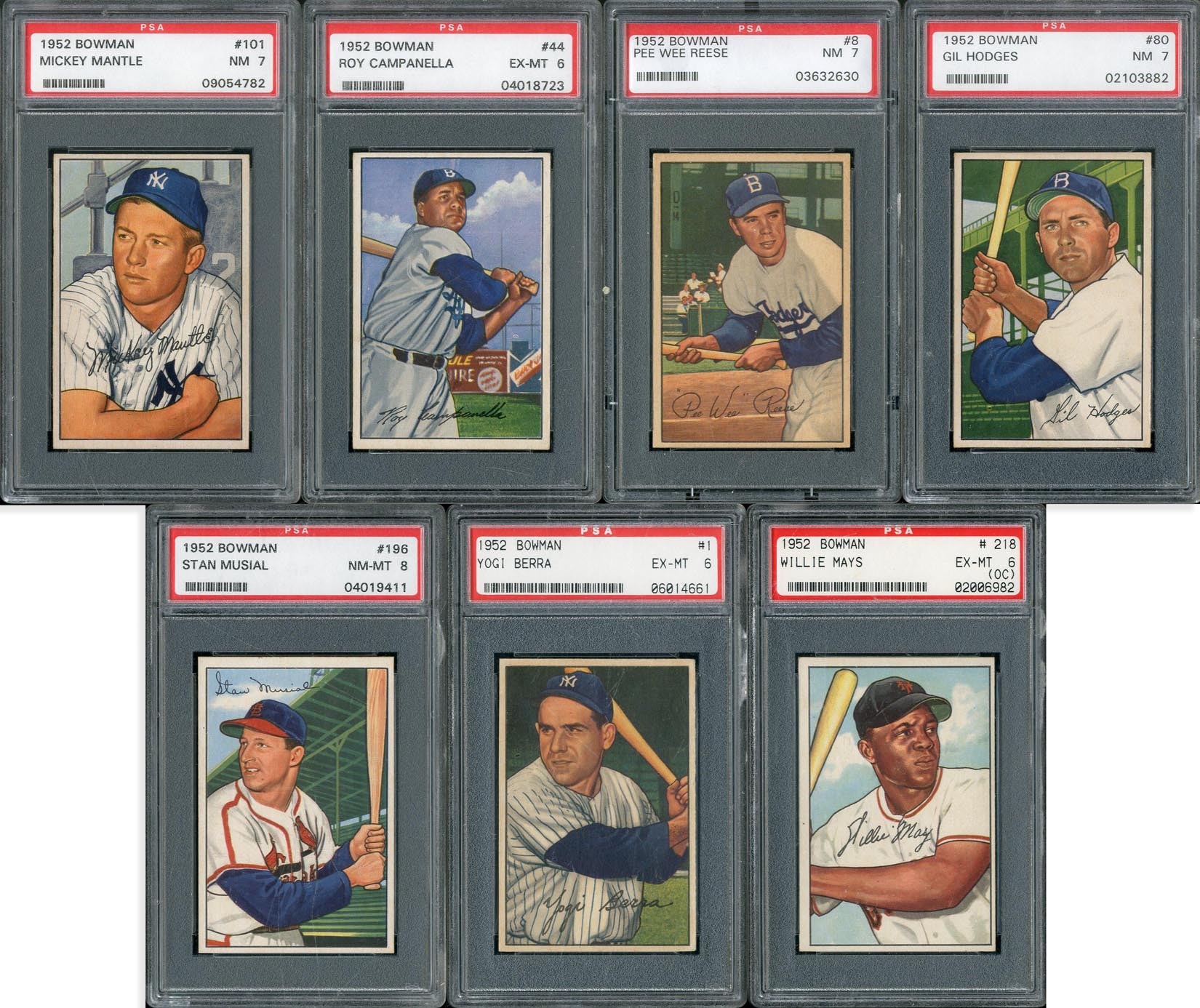 Baseball and Trading Cards - High Grade 1952 Bowman PSA Graded Complete Set - #25 on PSA Registry