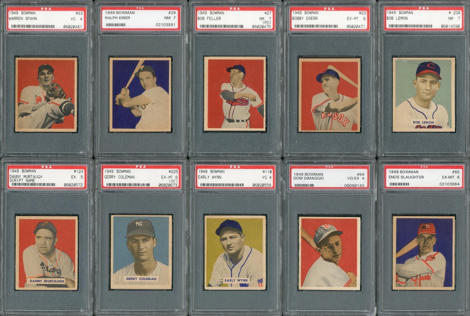 - 1949 Bowman PSA Graded Partial Set with Hall of Famers (104)
