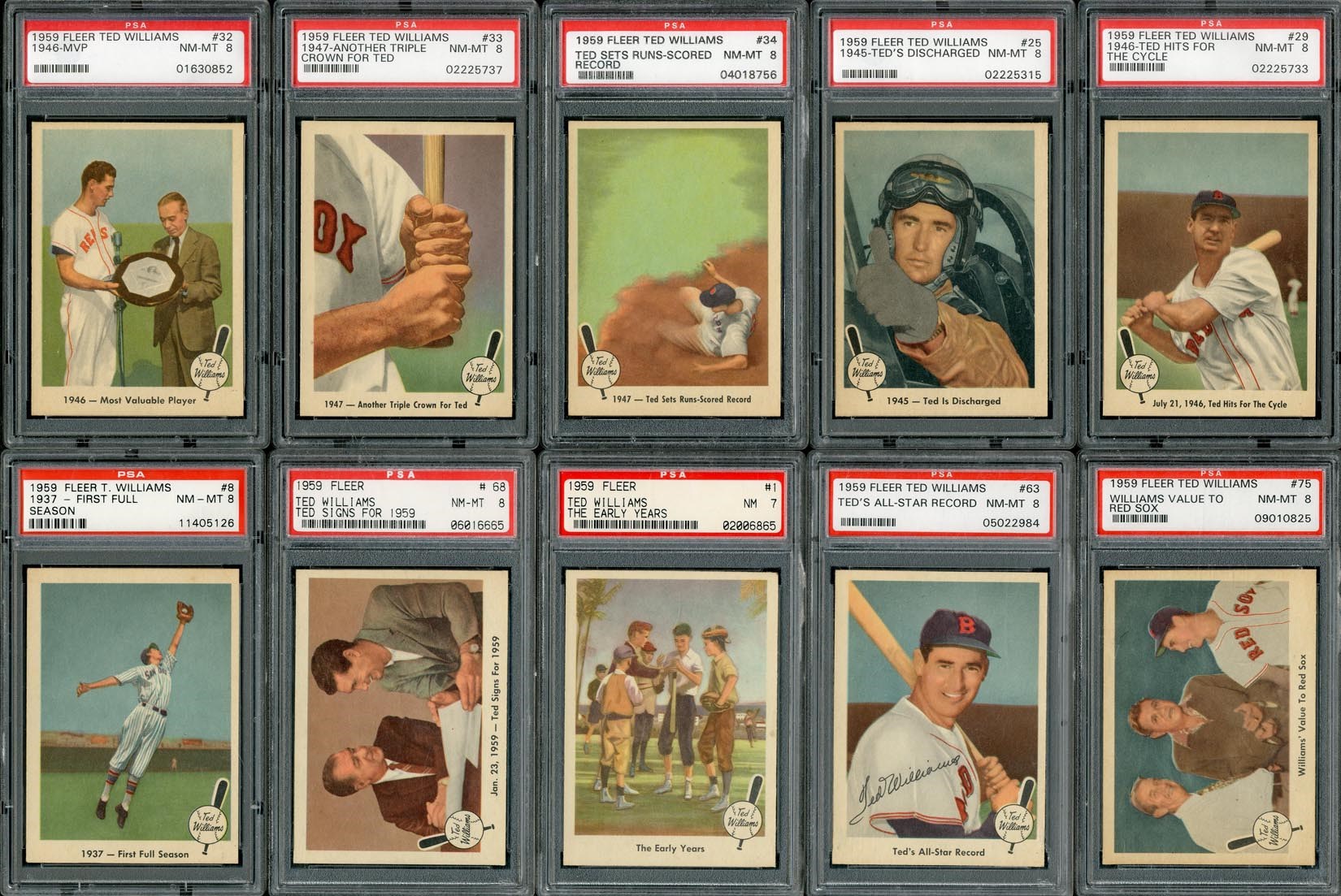 Baseball and Trading Cards - High Grade 1959 Fleer Ted Williams PSA Graded Complete Set (80/80)