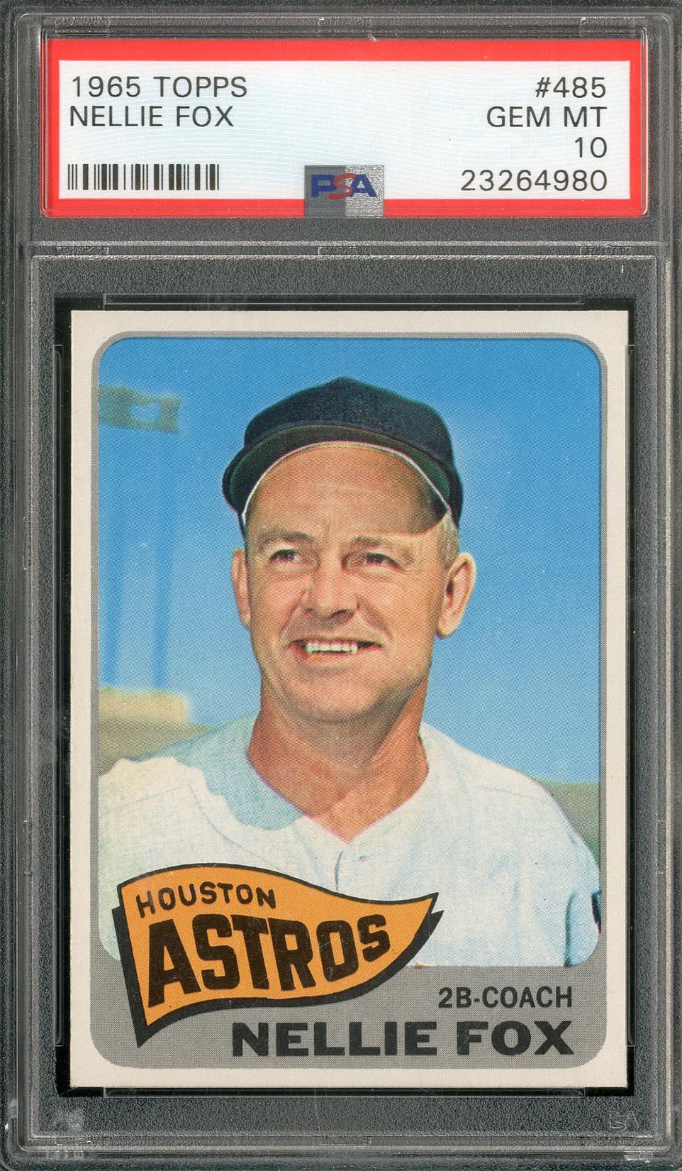 Baseball and Trading Cards - 1965 Topps Nellie Fox #485 PSA GEM MT 10