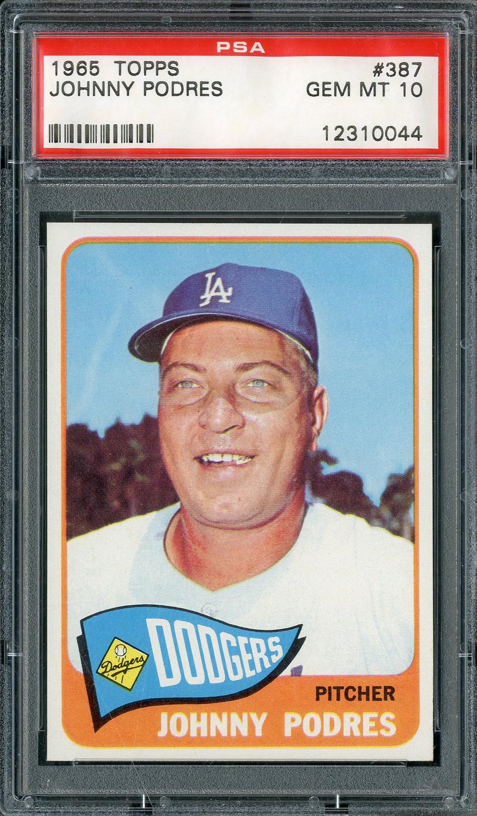 Baseball and Trading Cards - 1965 Topps Johnny Podres #387 PSA GEM MT 10