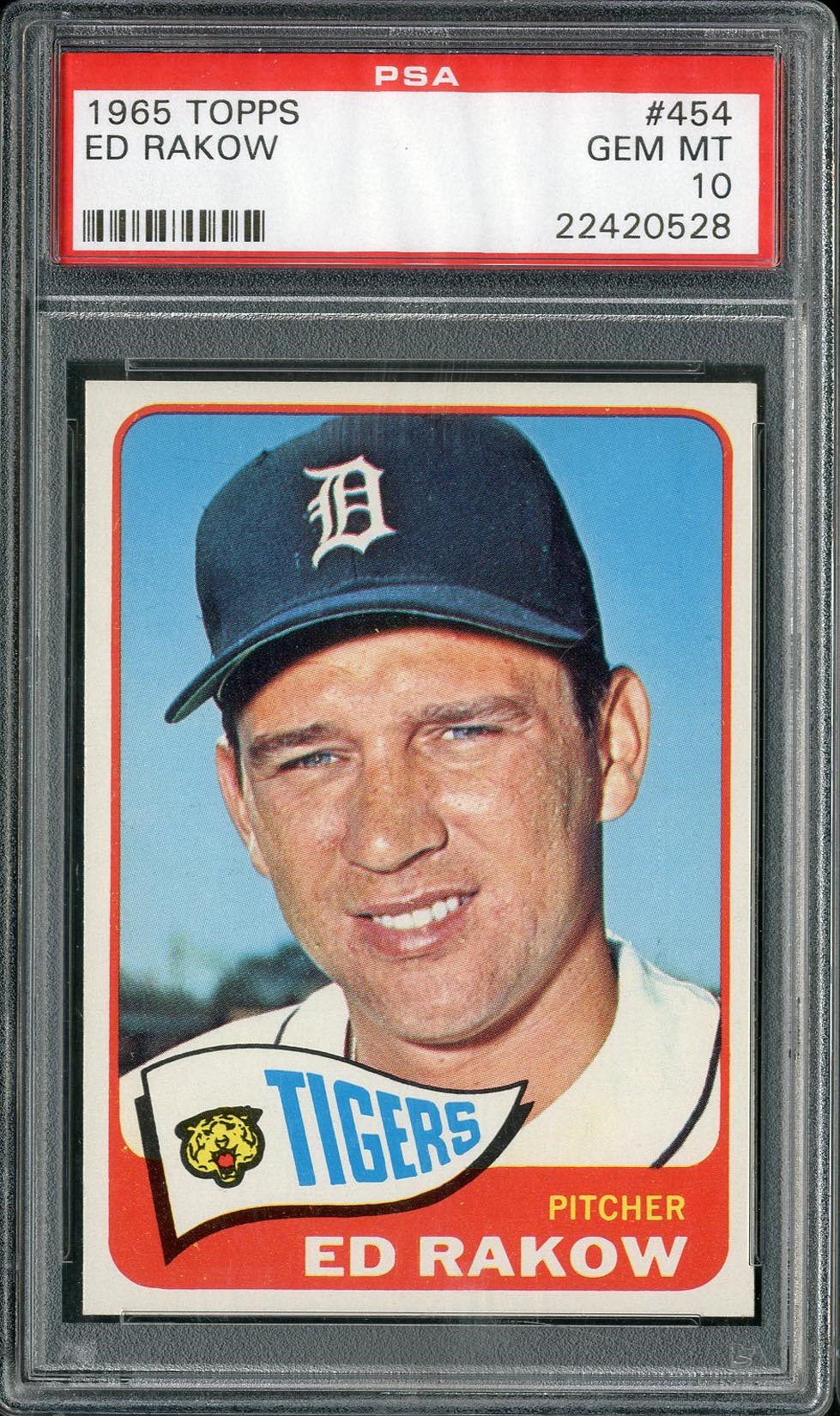 Baseball and Trading Cards - 1965 Topps Ed Rakow #454 PSA GEM MT 10