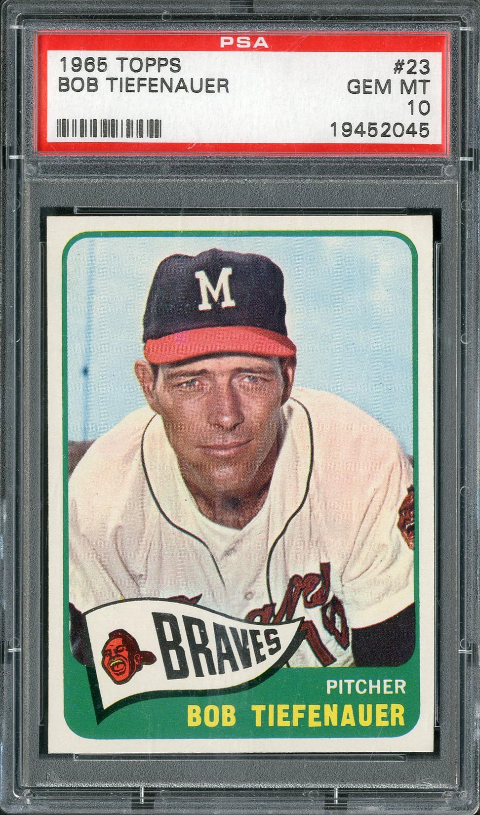 Baseball and Trading Cards - 1965 Topps Bob Tiefenauer #23 PSA GEM MT 10