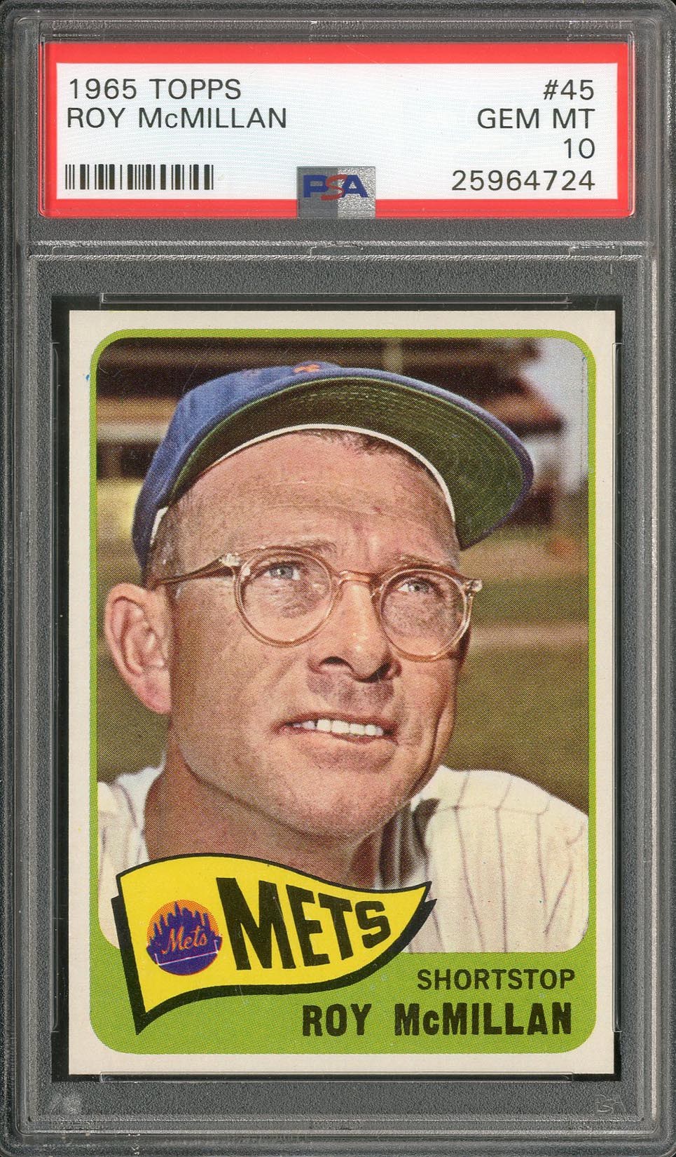Baseball and Trading Cards - 1965 Topps Roy McMillan #45 PSA GEM MT 10
