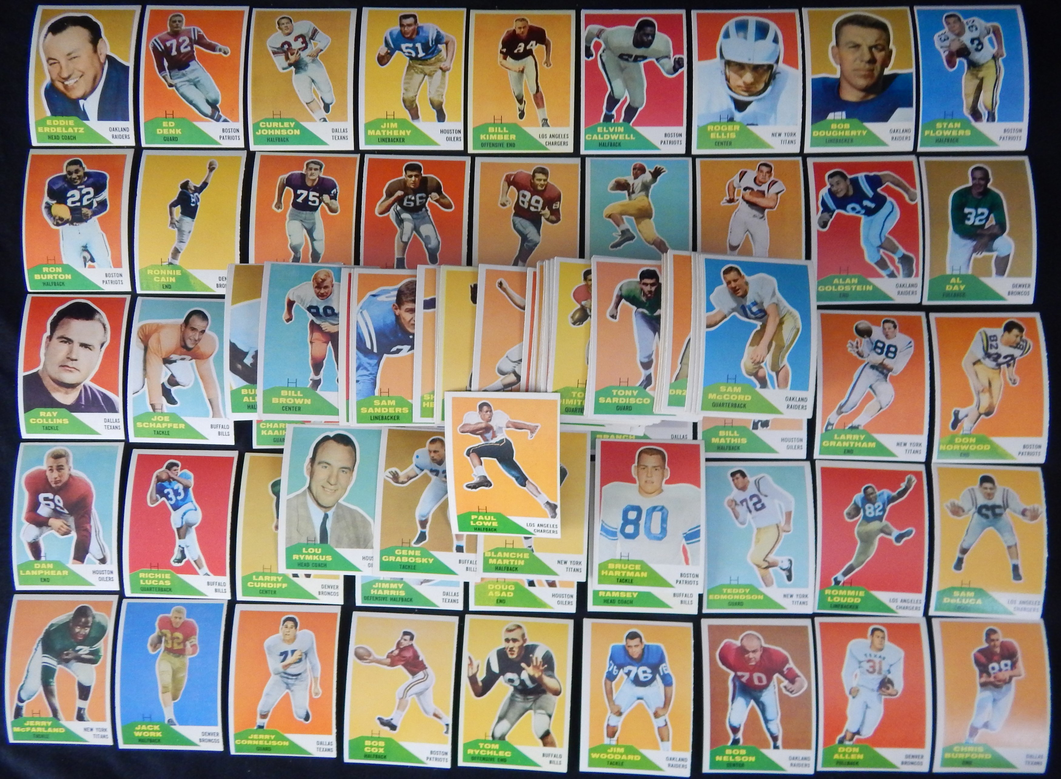 - 1960 Fleer Football Partial Set of  Cards with Kemp