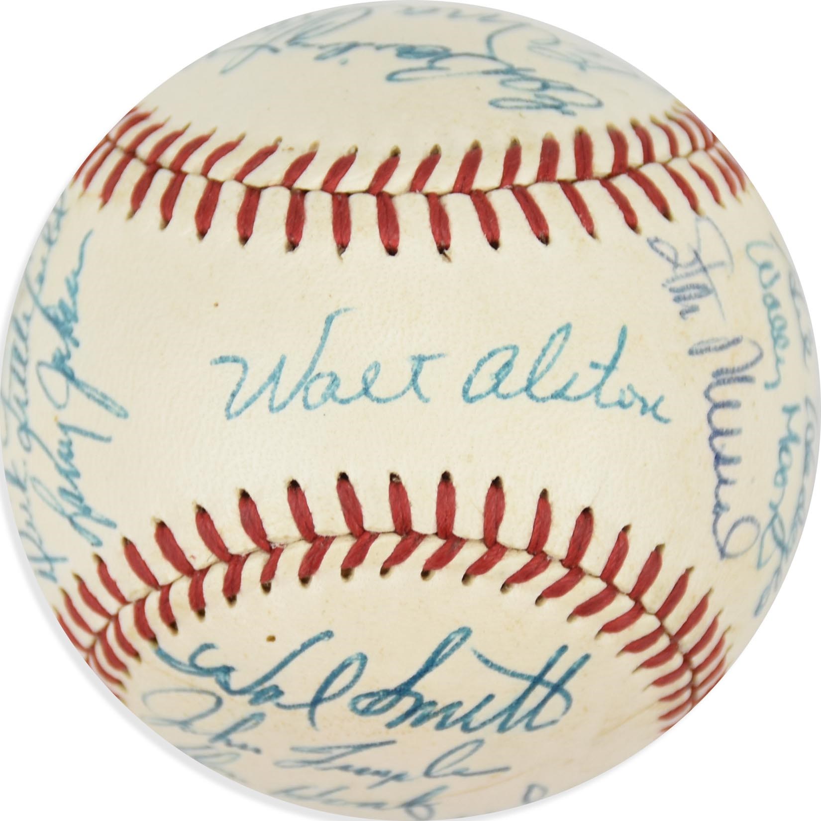 Baseball Autographs - High Grade 1957 National League All-Star Team-Signed Baseball (PSA NM-MT 8)