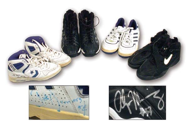 Basketball - Basketball Superstars Game Worn Sneaker Collection (4 Pairs)