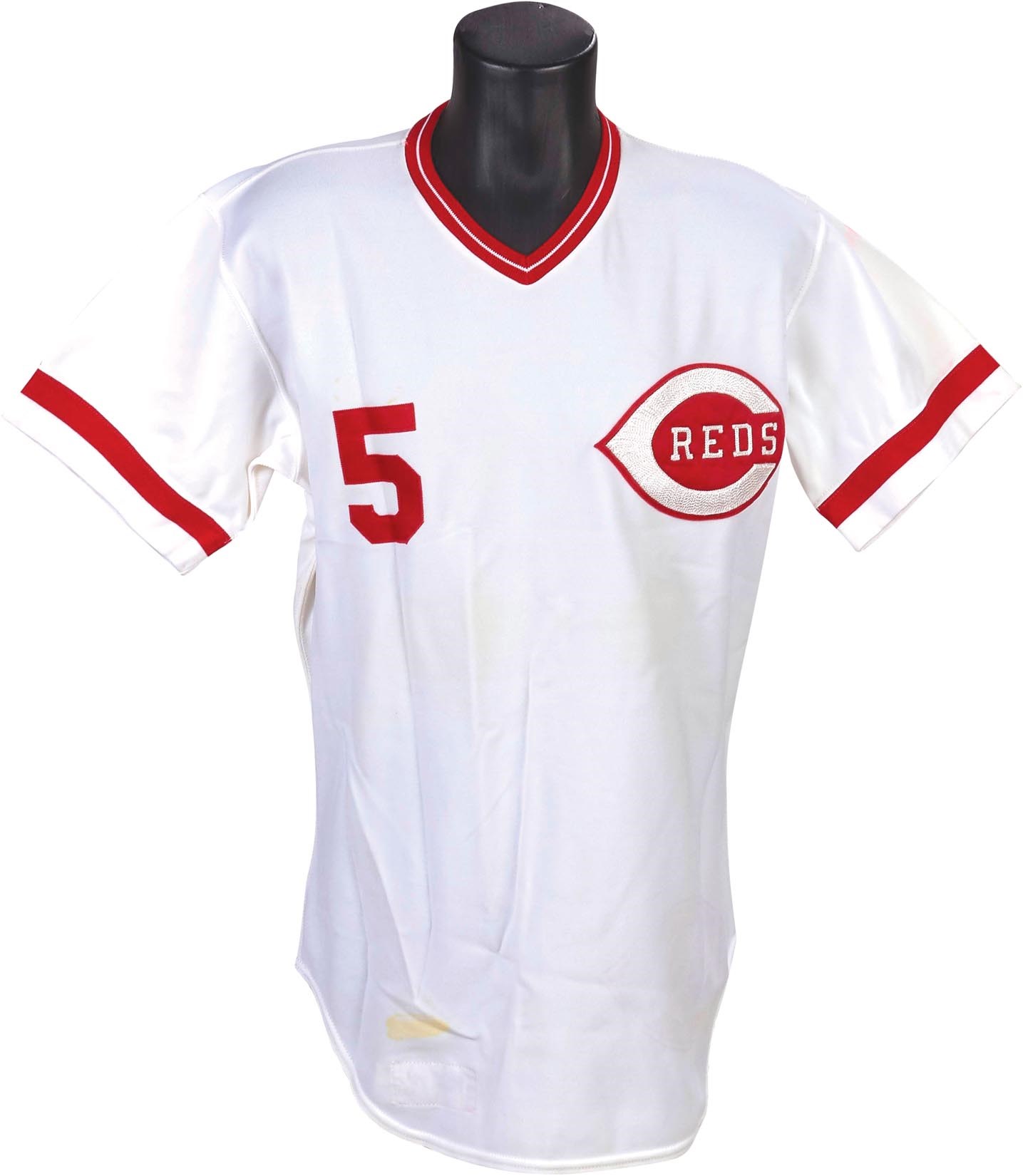 Lot Detail - 1974-75 Johnny Bench Game Used, Signed & Inscribed Big Red  Machine Cincinnati Reds Road Jersey (Letter of Provenance)