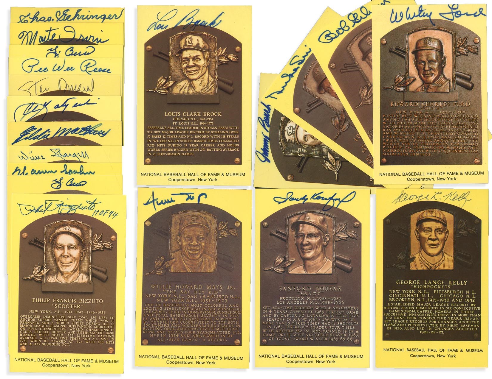 Baseball Autographs - Signed Hall of Fame Postcards Collection (95+)