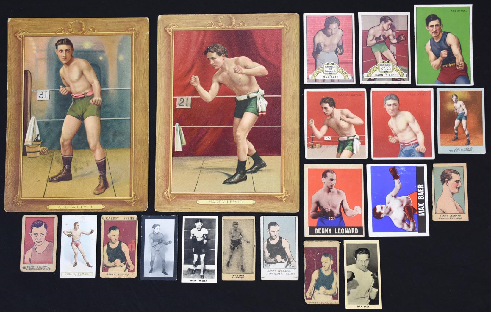 Boxing Cards - Large 1890s-1950s Vintage Boxing Card Collection w/1909 T9 Turkey Red (110+)