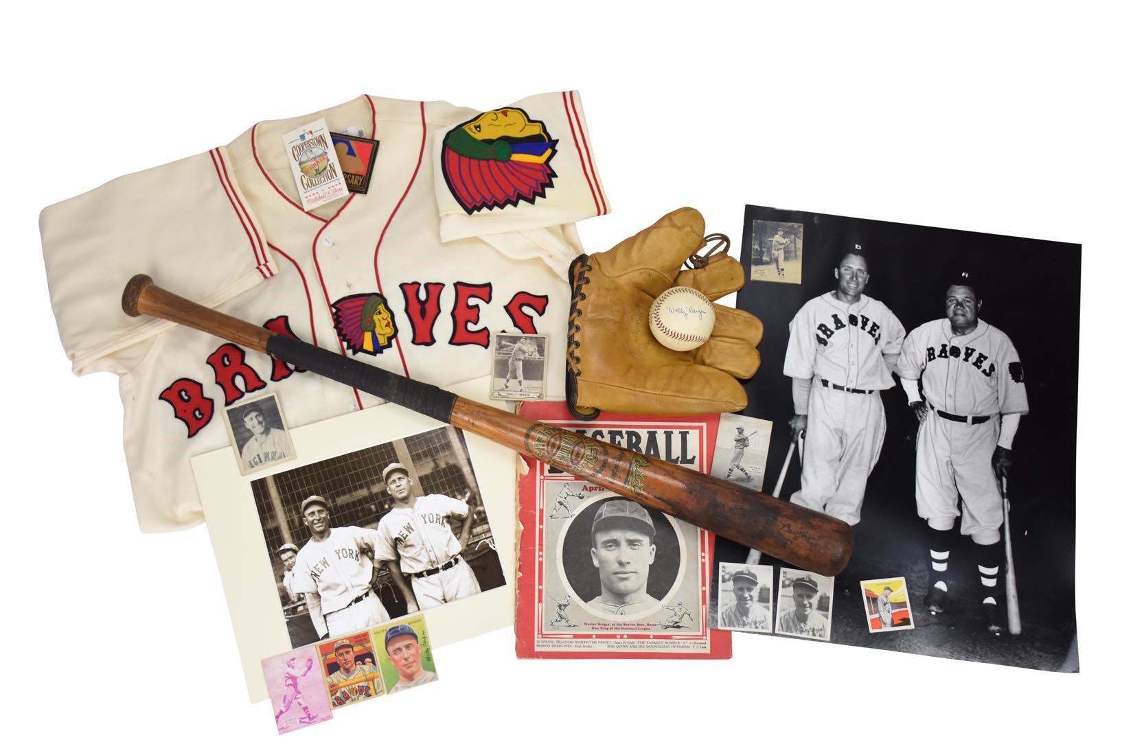 - Wally Berger Collection with Game Used Bat, Signed Ball & 1930s Cards (20+)