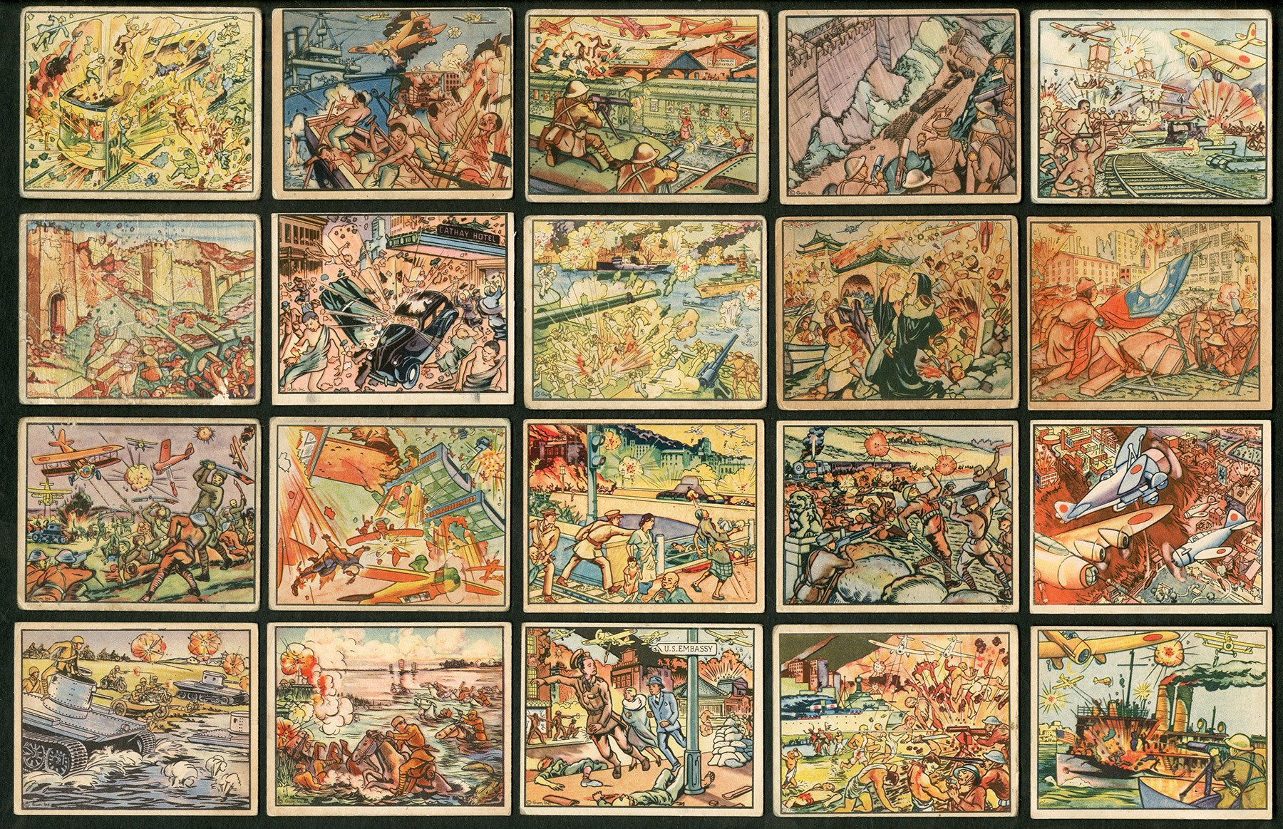 Baseball and Trading Cards - 1938 R69 Horrors of War Near Complete Set (225/288)