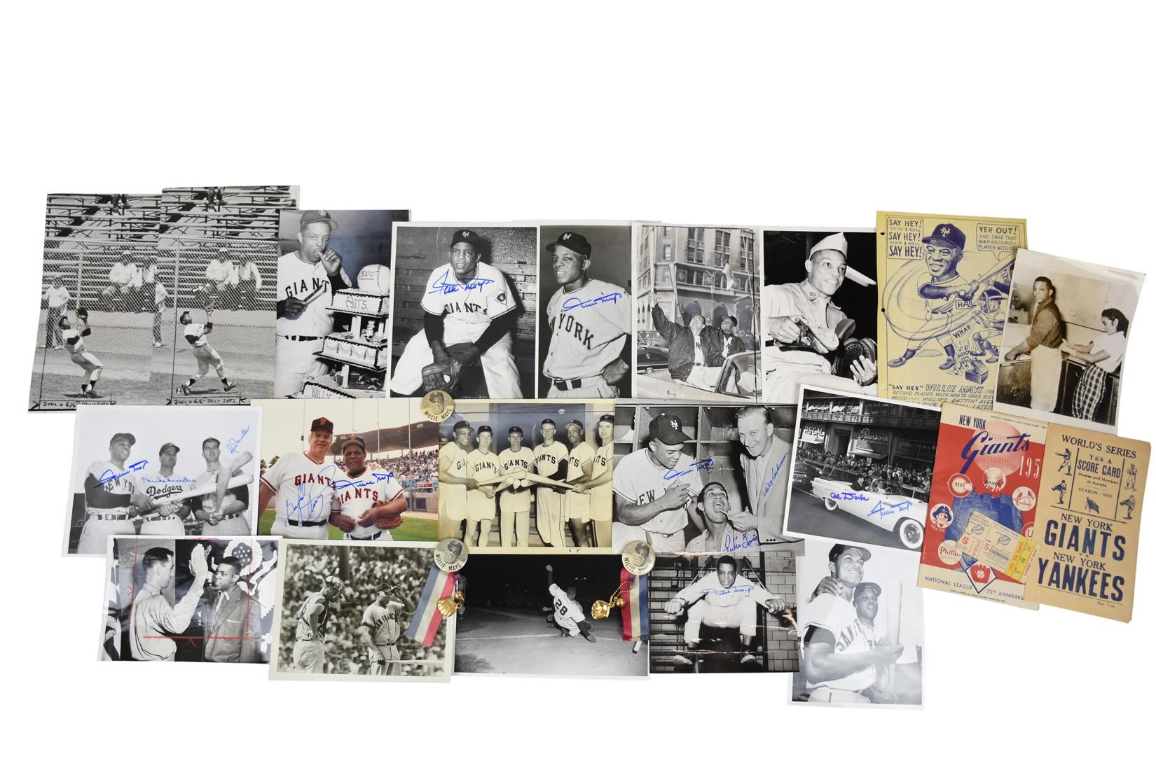 - Large Willie Mays & NY Giants Collection with Autographs, Important Programs & Negatives (250+)