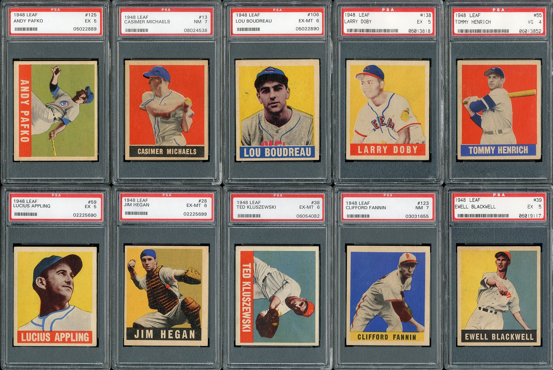Baseball and Trading Cards - 1948 Leaf Baseball PSA Graded Partial Set w/Short Prints (22)