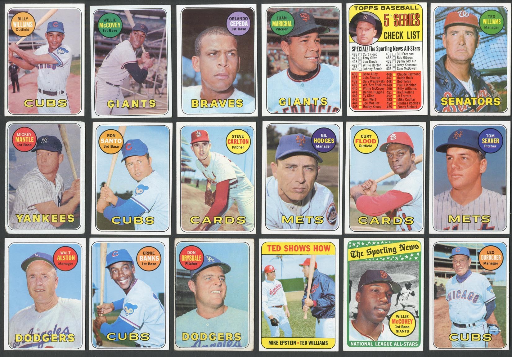 Baseball and Trading Cards - 1968 and 1969 Topps Baseball Near-Complete & Partial Sets (1056/1262 Cards)