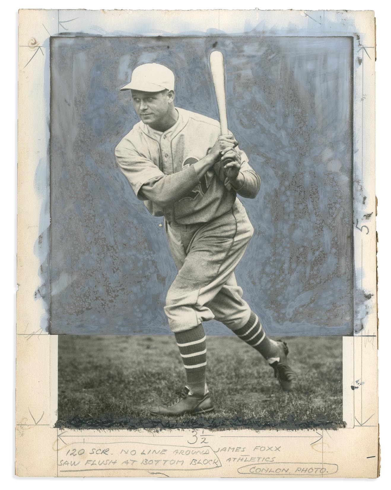 Vintage Sports Photographs - Circa 1933 Jimmy Foxx Conlon Photo Used for Original Art