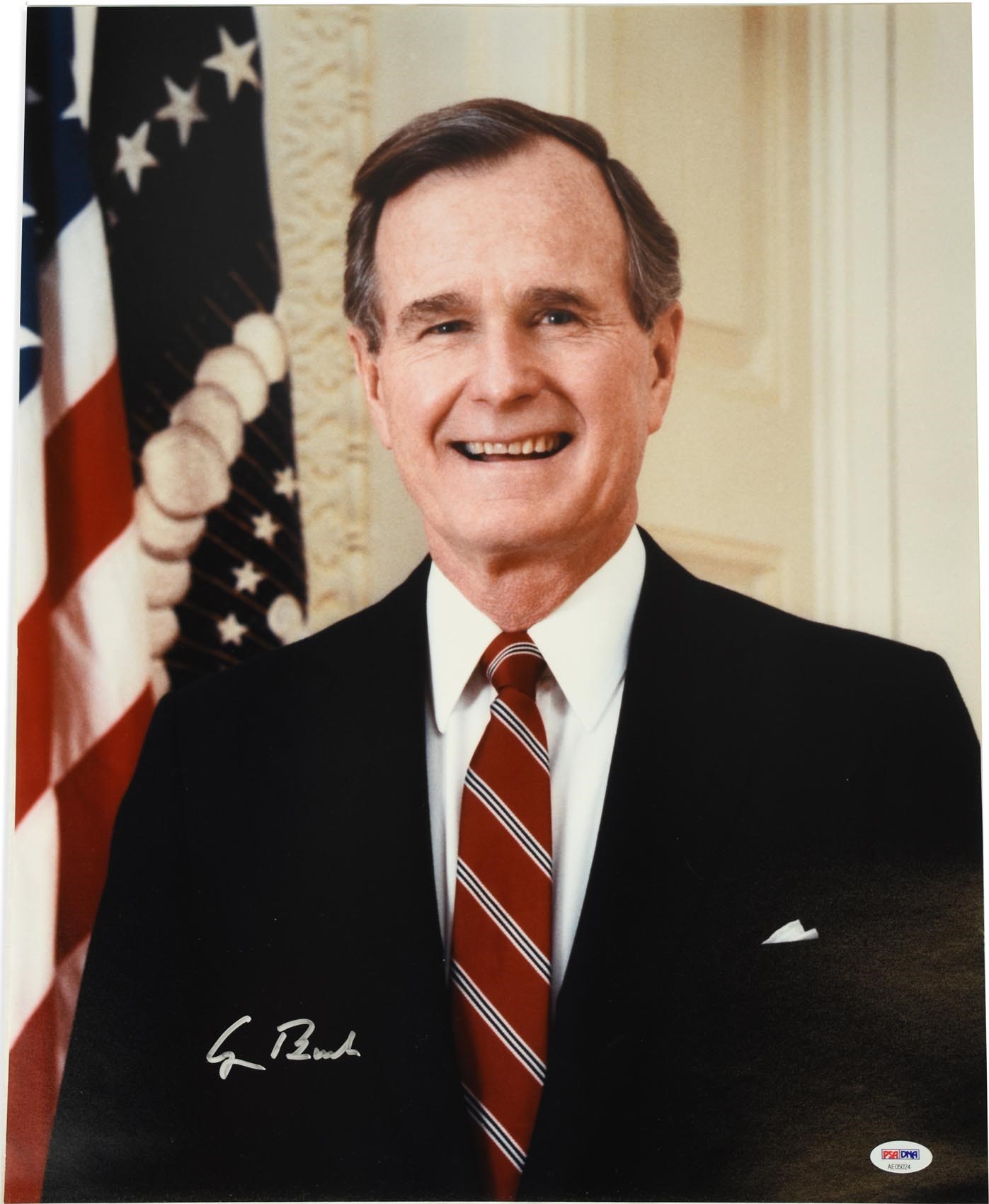 George H. W. Bush Oversized Signed Photo (PSA)