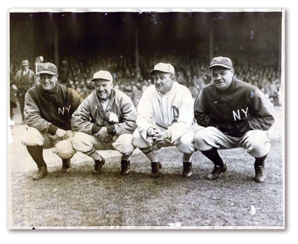 - 1928 Gehrig, Speaker, Cobb & Ruth Wire Photograph (8x10”)