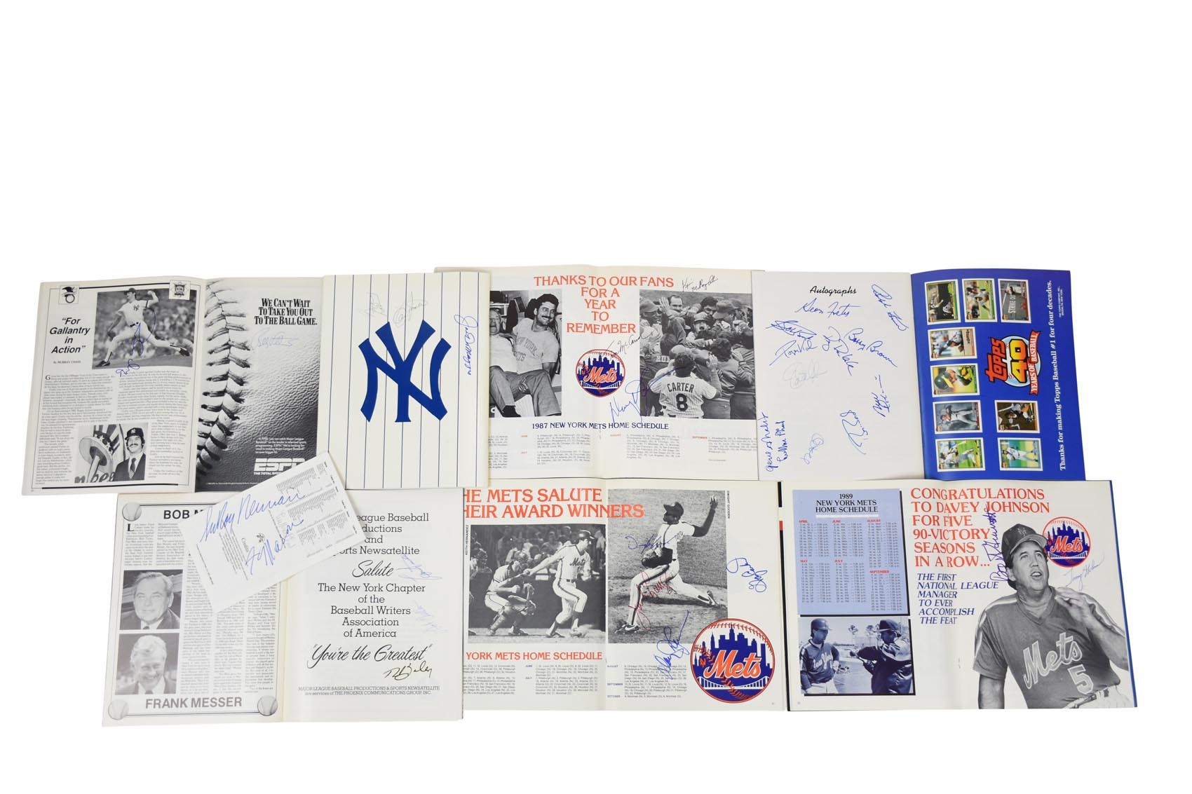 Baseball Autographs - 1980s-90s Baseball Writers Signed Programs Obtained by Attendee (137 Signatures)