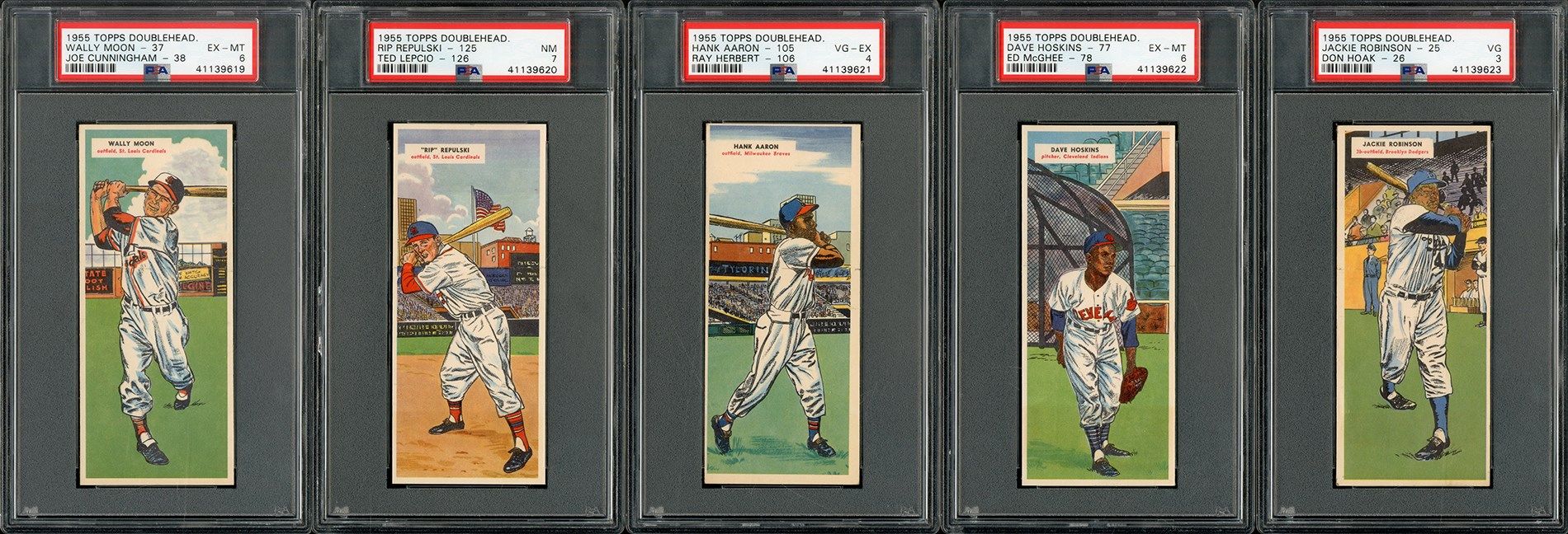 Baseball and Trading Cards - 1955 Topps Doubleheaders Complete Set (w/5 PSA Graded)