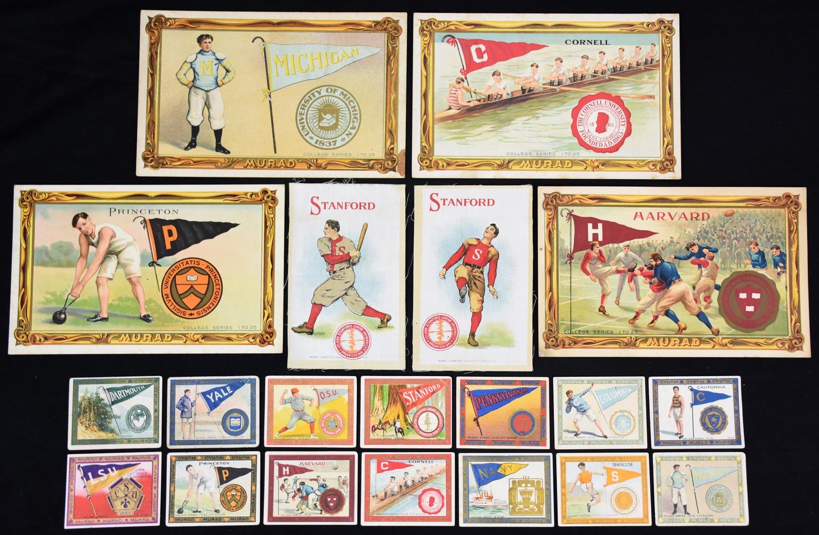 Baseball and Trading Cards - 1909-1910 Old Murad College Series T51 & T6 Cabinets Near Complete Sets (202/228)