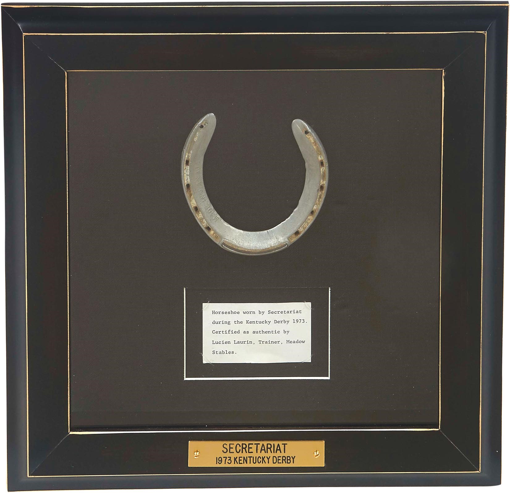 - 1973 Secretariat Kentucky Derby Winning Race Worn Horse Shoe