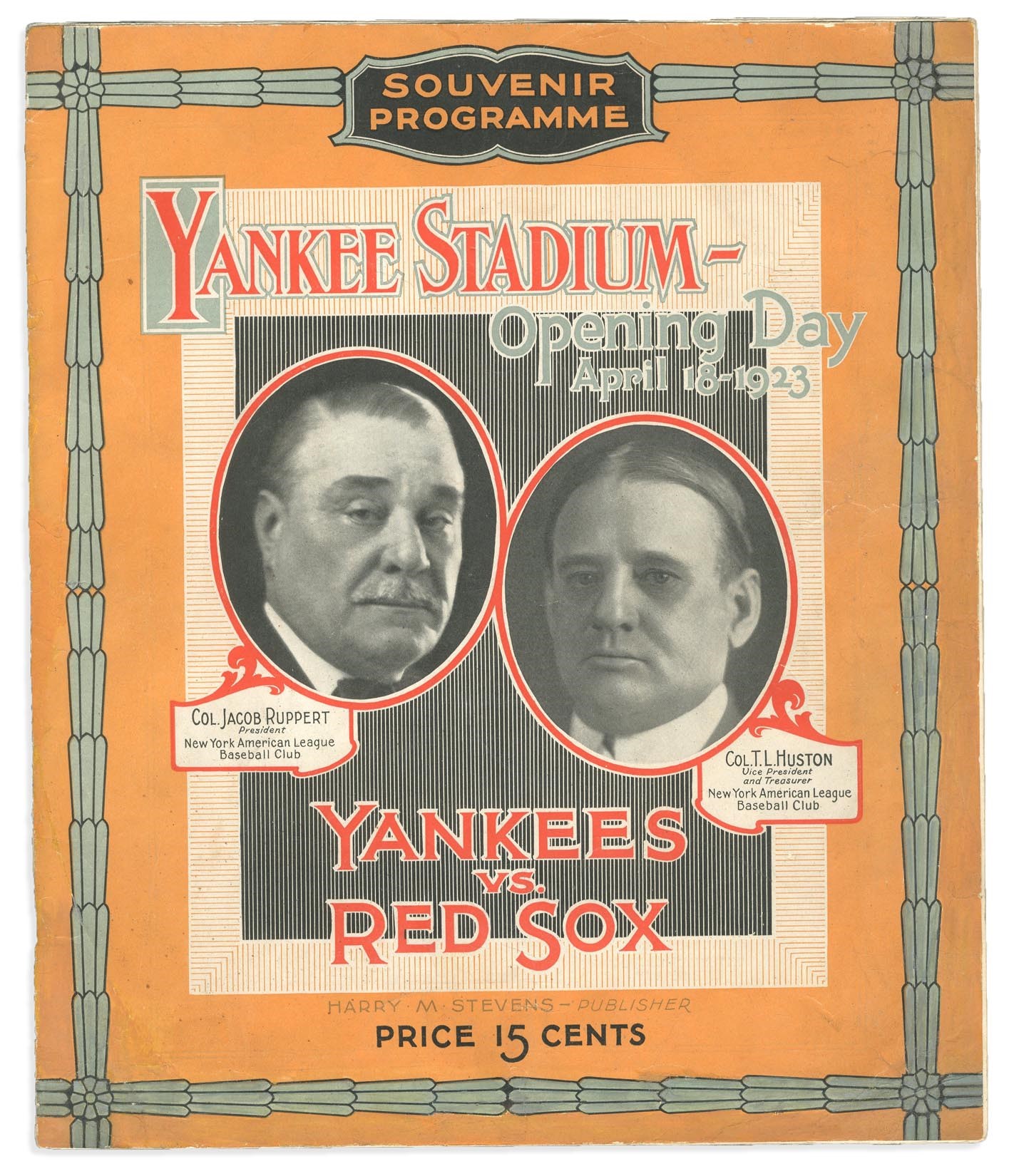- 1923 Opening Day at Yankee Stadium Program