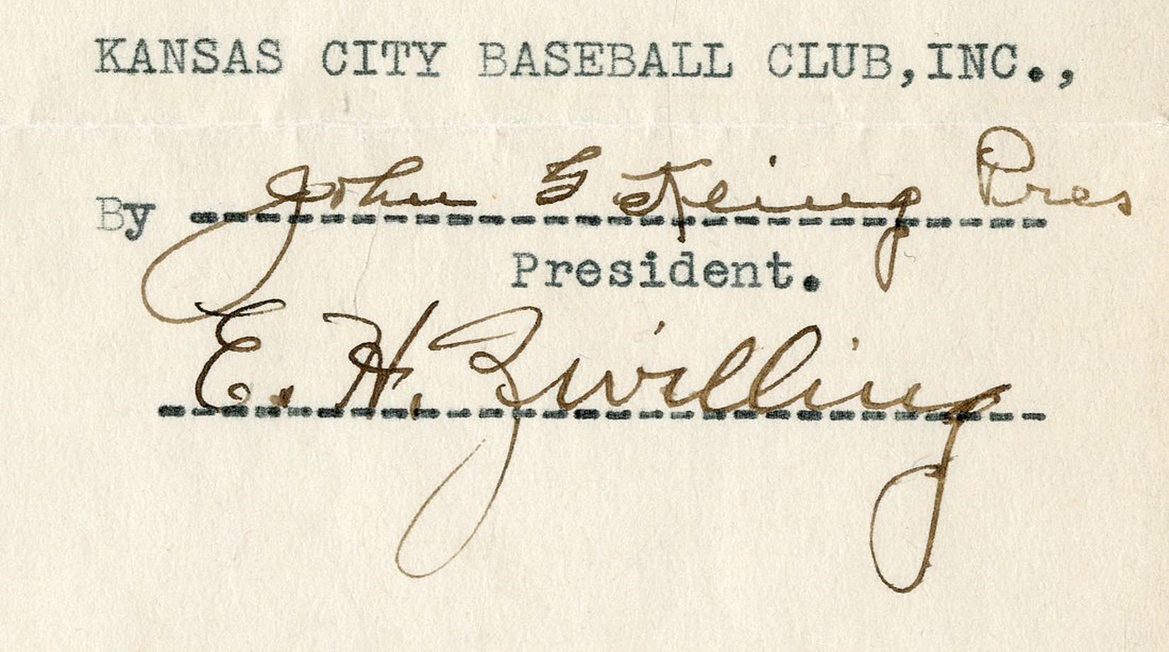 Baseball Autographs - Fascinating 1936 Johnny Kling & Dutch Zwilling Contract (Federal League)