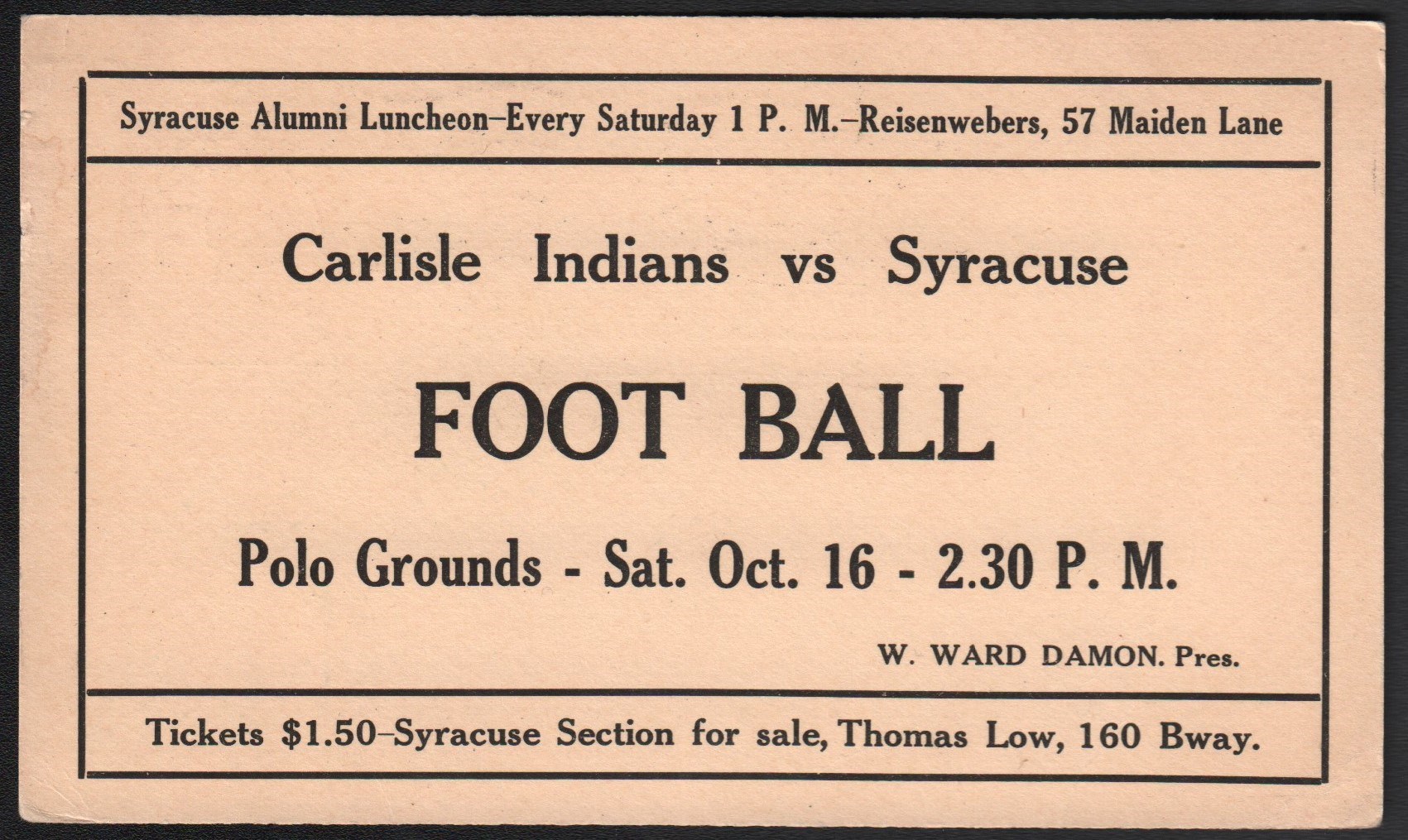 - 1909 Carlisle Indians Football Postcard