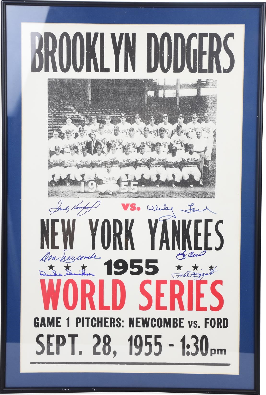 Baseball Autographs - Baseball Legends Autograph & Pennant Collection w/DiMaggio & Koufax (11)