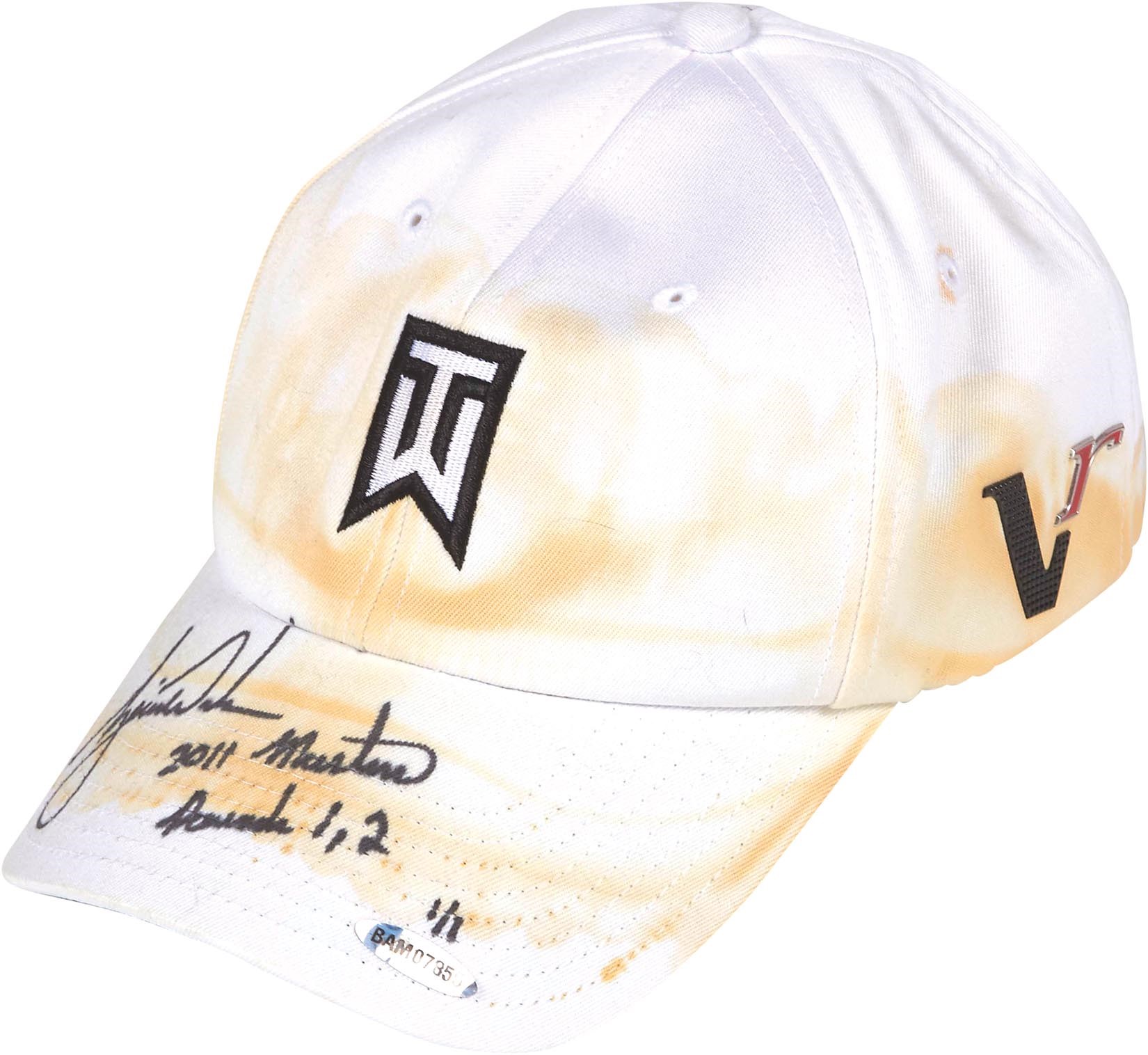 - 2011 Tigers Woods Masters Match Worn and Signed Cap (UDA 1/1)