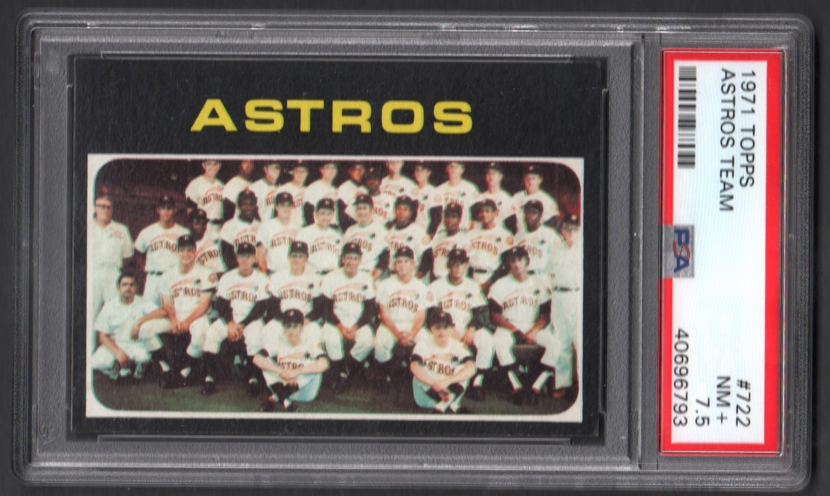 - 1971 Topps #722 Houston Astros Team - PSA NM+ 7.5