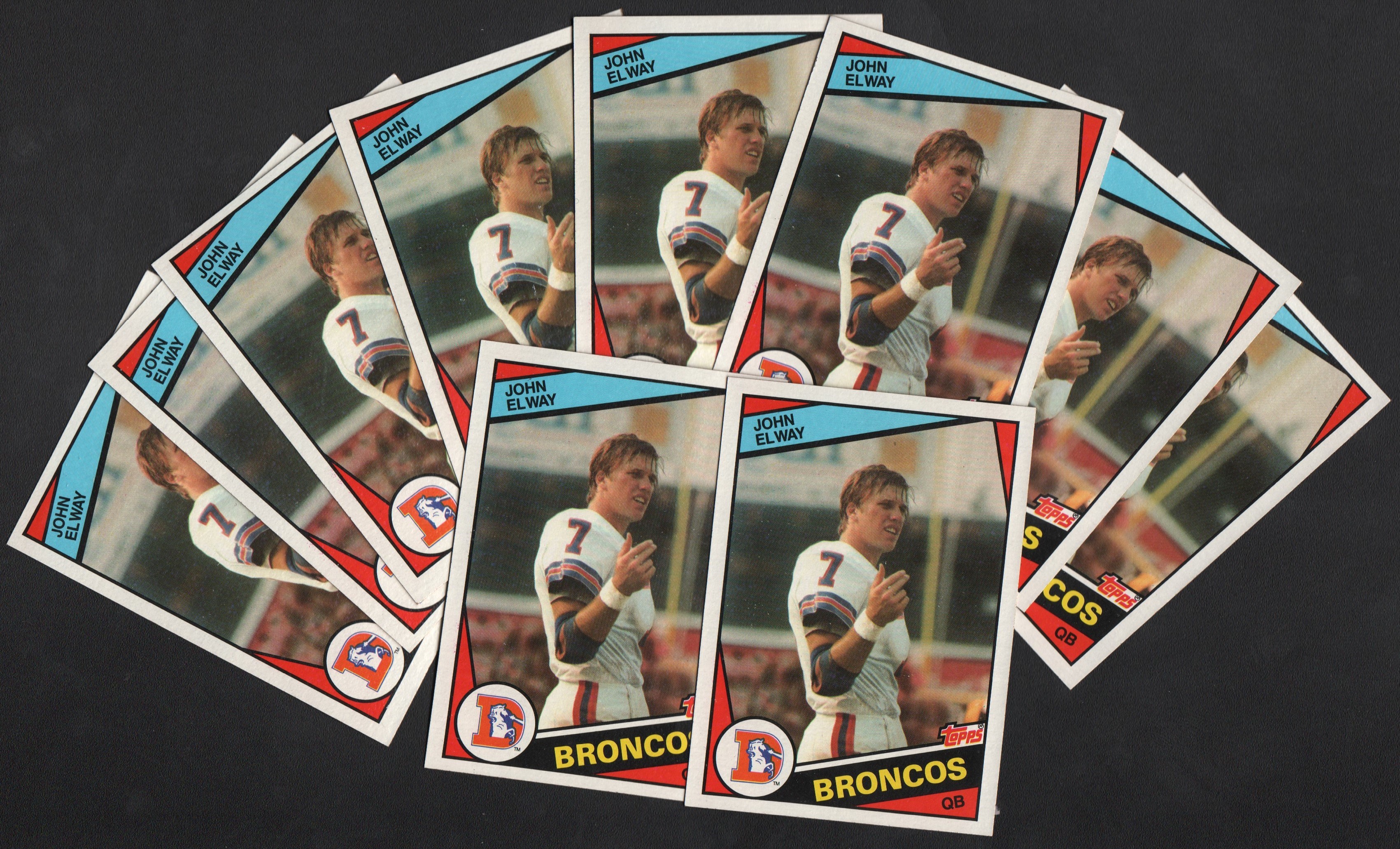 - 1984 Topps Football #63 John Elway Rookie Card Collection (18)