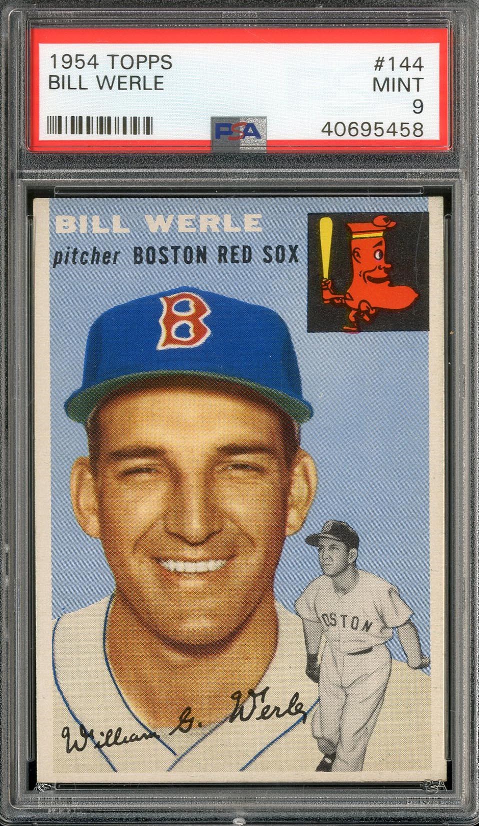 Baseball and Trading Cards - 1954 Topps #144 Bill Werle - PSA MINT 9
