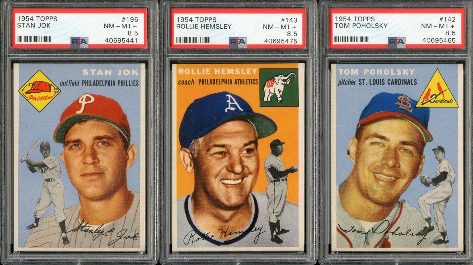 - 1954 Topps PSA NM-MT+ 8.5 Collection (3)