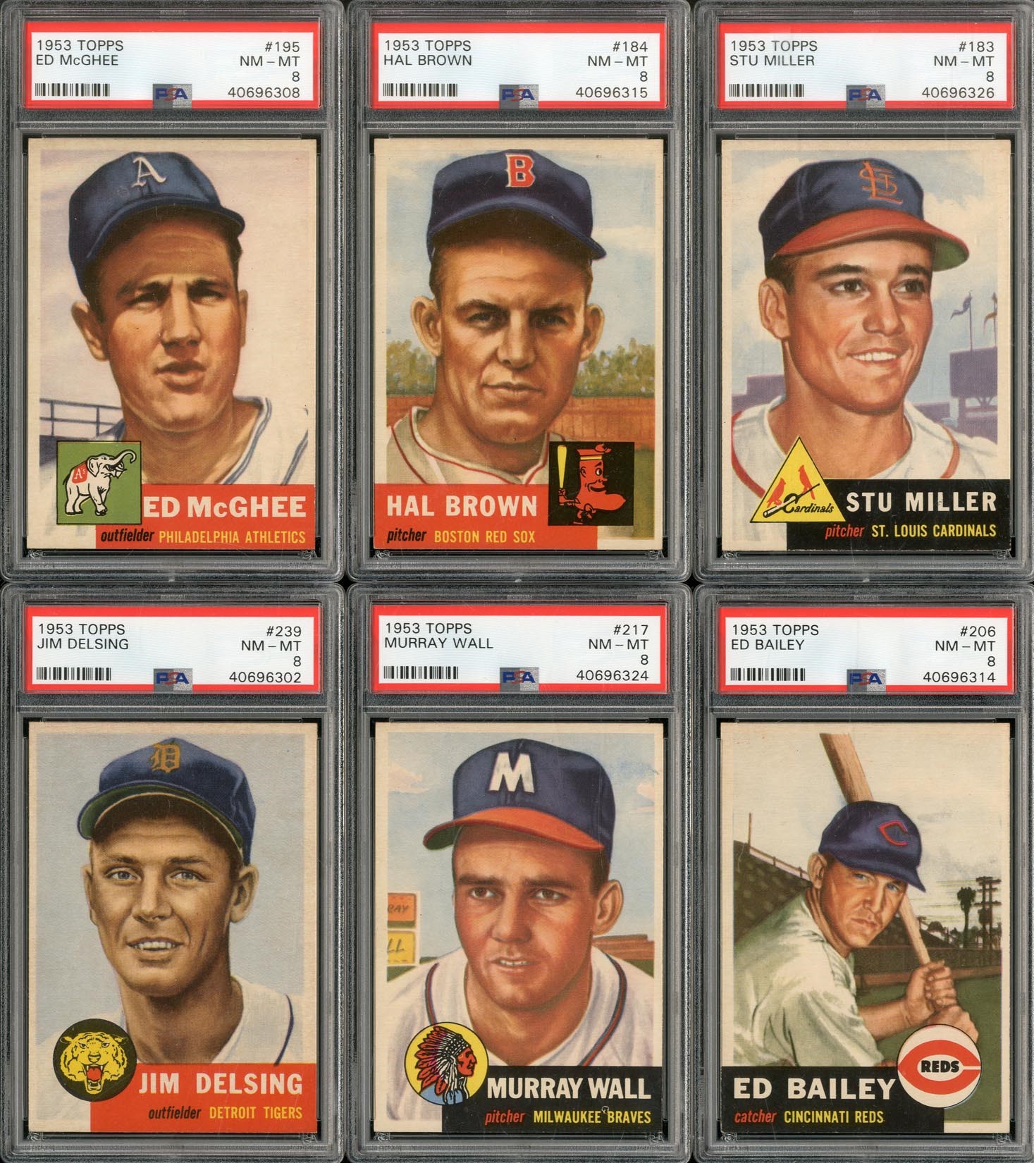 - 1953 Topps PSA NM-MT 8 Collection (6)